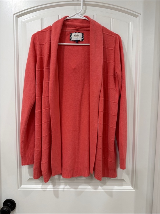 Maine New England Sweaters - EUC Open-Front Coral Cardigan Sweater Maine New England